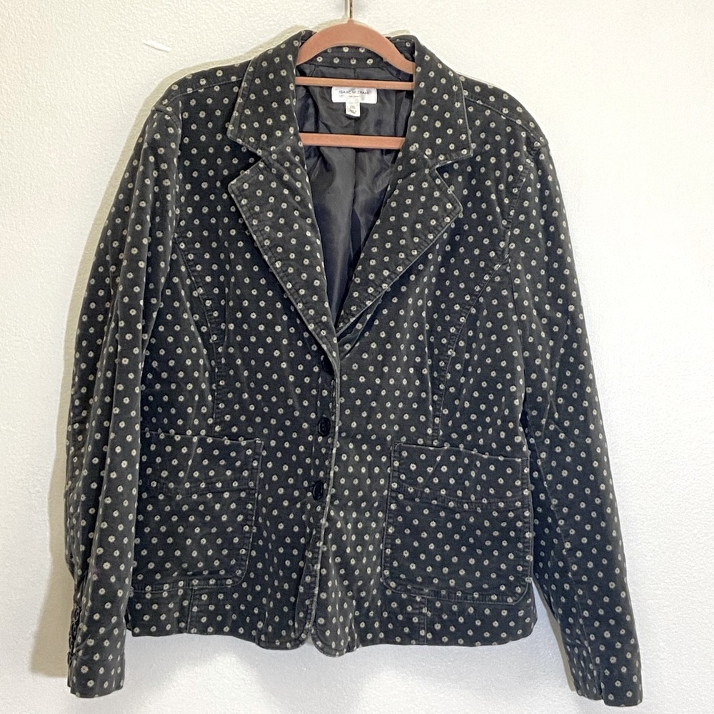 Isaac Mizrahi for Target - Floral Grey Velvet Blazer Jacket - sz XXL